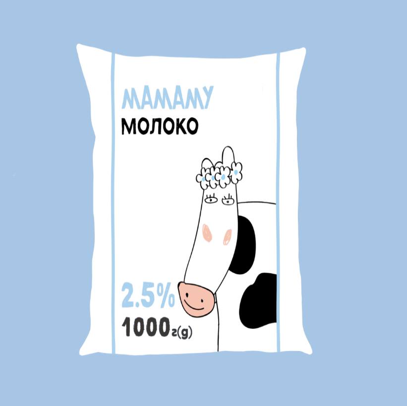 Молоко коров'яче питне пастеризоване, 2,5%, МАМАМУ, плівка поліетиленова 1000г